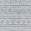 2 ft. x 3 ft. Blue Grey Chevron Coastal Boho Style Indoor Outdoor Area Rug