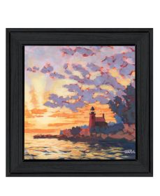 "Light House" by Jim Musial, Ready to Hang Framed Print, Black Frame