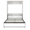 Queen Size Half Self-Close and Open Murphy Bed Cabinet Space-Saving Bed Perfect for Guest Room, for Bed Room, Guest Room, Home Office, Rustic White