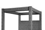Monica luxurious Four-Poster Queen Bed Made with Wood in Gray