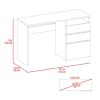 Dublin Three Drawer Computer Desk; One Shelf -Black
