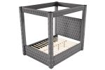 Monica luxurious Four-Poster Queen Bed Made with Wood in Gray