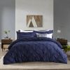 King Size All Season Pleated Hypoallergenic Microfiber Reversible 3 Piece Comforter Set