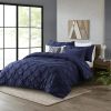 King Size All Season Pleated Hypoallergenic Microfiber Reversible 3 Piece Comforter Set