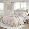 King Size 3 Piece Reversible Scalloped Edges Microfiber Quilt Set