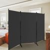 6-Ft 3-Panel Room Divider Screen with Steel Base and Heavy Duty Hinges