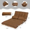 Faux Suede 5 Tilt Foldable Floor Sofa Bed with Detachable Cloth Cover