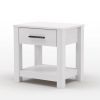 Farmhouse Traditional Wood 1-Drawer Nightstand Bedside Table