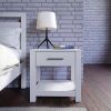 Farmhouse Traditional Wood 1-Drawer Nightstand Bedside Table