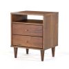 Farmhouse Mid Century 2 Drawer Nightstand