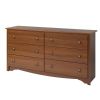 Bedroom Dresser with 6 Drawers and Metal Knobs