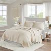 Full/Queen Size 3-Piece Reversible Scalloped Edges Microfiber Quilt Set