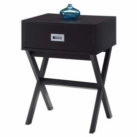 Modern 1-Drawer Bedside Table Nightstand End Table (finish: Espresso Wood)
