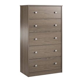 Modern 5-Drawer Bedroom Chest  Dresser in Wood (finish: rustic grey brown)