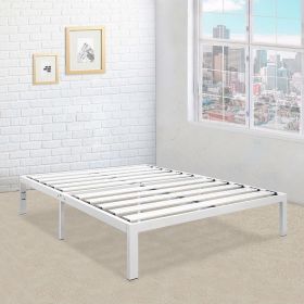 Full size Heavy Duty Metal Platform Bed Frame (finish: White)