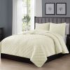 Full Queen 3-Piece Polyester Microfiber Reversible Diamond Quilt Set