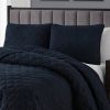 Full Queen 3-Piece Polyester Microfiber Reversible Diamond Quilt Set