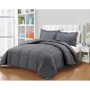 Queen Size Reversible Microfiber Down Alternative Comforter Set