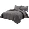 Queen Size Reversible Microfiber Down Alternative Comforter Set