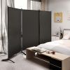 6-Ft 3-Panel Room Divider Screen with Steel Base and Heavy Duty Hinges