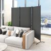 6-Ft 3-Panel Room Divider Screen with Steel Base and Heavy Duty Hinges