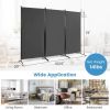 6-Ft 3-Panel Room Divider Screen with Steel Base and Heavy Duty Hinges