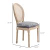 Set of 2 Vintage Upholstered Armless Rattan Back Dining Chairs