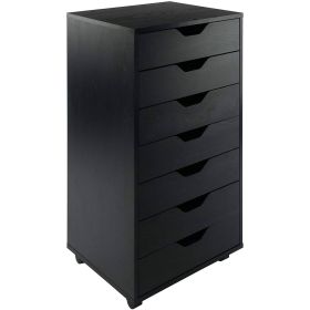 Modern Scandinavian Style 7-Drawer Storage Cabinet Chest (finish: black)