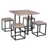 Farmhouse 5 Piece Square Steel Kitchen Dining Set