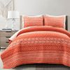 King size Scandinavian Chevron Reversible Cotton Quilt Set