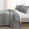 King Size Scandinavian Chevron Stripe Reversible Cotton Quilt Set