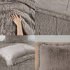 King/CAL King Soft Sherpa Faux Fur 3-Piece Comforter Set with Pillow Shams