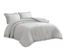 Queen Oversized Ruffled Edge Microfiber Comforter Set