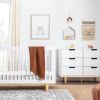 Modern Mid-Century Style 6-Drawer Double Dresser Wood Finish