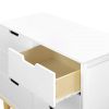 Modern Mid-Century Style 6-Drawer Double Dresser Wood Finish