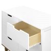 Modern Mid-Century Style 6-Drawer Double Dresser Wood Finish