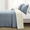 Full/Queen Size 3-Piece Reversible Woven Cotton Quilt Set
