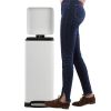 8-Gallon Retro Stainless Steel Step-On Trash Can