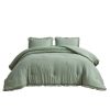 Oversized Queen Microfiber 3-Piece Comforter Set with Ruffled Edge Trim