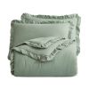 Oversized Queen Microfiber 3-Piece Comforter Set with Ruffled Edge Trim