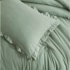 Oversized Queen Microfiber 3-Piece Comforter Set with Ruffled Edge Trim