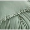 Oversized Queen Microfiber 3-Piece Comforter Set with Ruffled Edge Trim