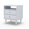 Farmhouse Mid Century 2 Drawer Nightstand
