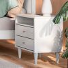Farmhouse Mid Century 2 Drawer Nightstand