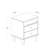 Farmhouse Mid Century 2 Drawer Nightstand
