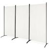 6-Ft 3-Panel Room Divider Screen with Steel Base and Heavy Duty Hinges