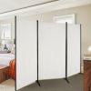 6-Ft 3-Panel Room Divider Screen with Steel Base and Heavy Duty Hinges