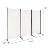 6-Ft 3-Panel Room Divider Screen with Steel Base and Heavy Duty Hinges