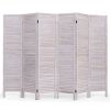 6-Panel Classic Louver Slatted Room Divider Screen