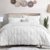King Size All Season Pleated Hypoallergenic Microfiber Reversible 3 Piece Comforter Set